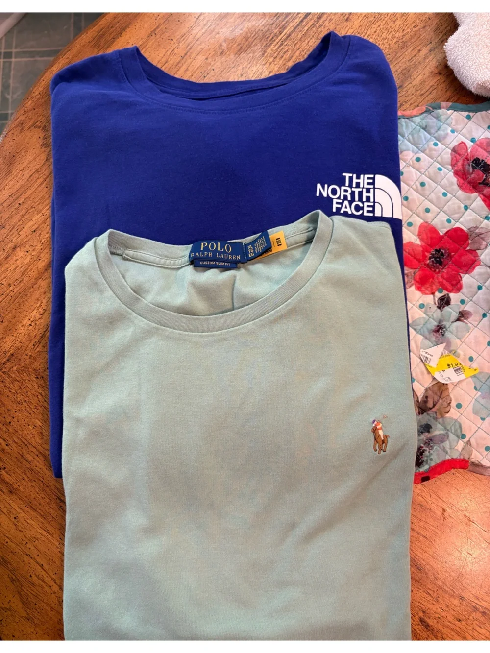 North Face and Polo RL t shirts. 100% cotton